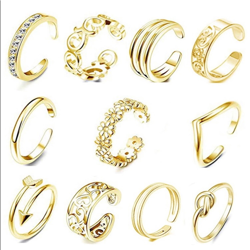 Anillos para dedos pies staylei steail 12 anillos